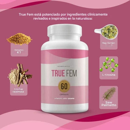 True Fem® 13 en 1 – El Suplemento Natural que Equilibra Tus Hormonas y Potencia Tu Belleza Femenina desde Adentro